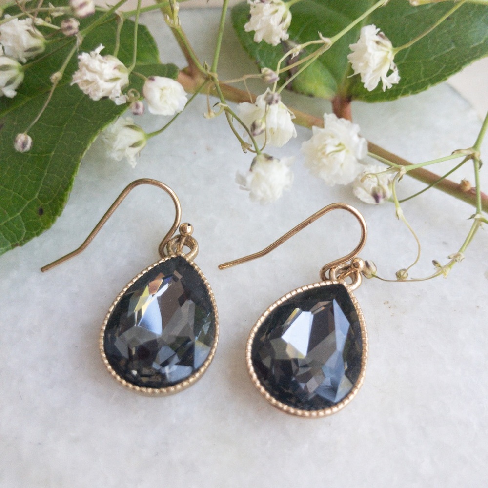 Gold & Black Glam Dangle Earrings